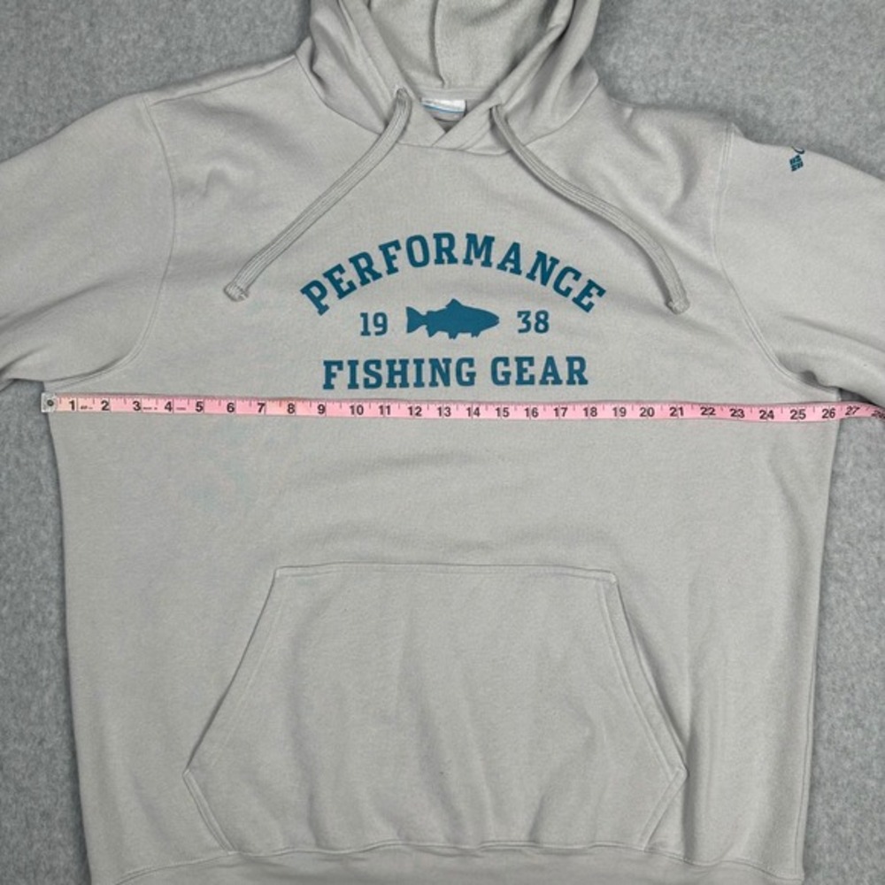 Columbia PFG Hoodie Men XL Gray Pullover‎ Sweatshirt Performance Fishing Gear - Picture 6 of 10